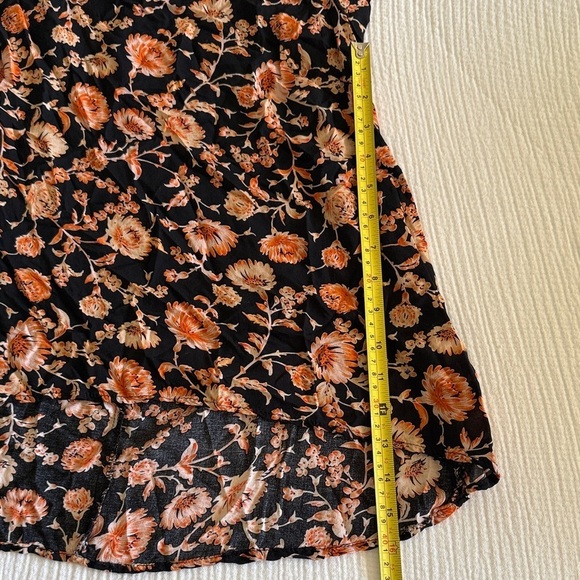 Christian Siriano Floral Blouse in Black and Orange / XS - Picture 10 of 12